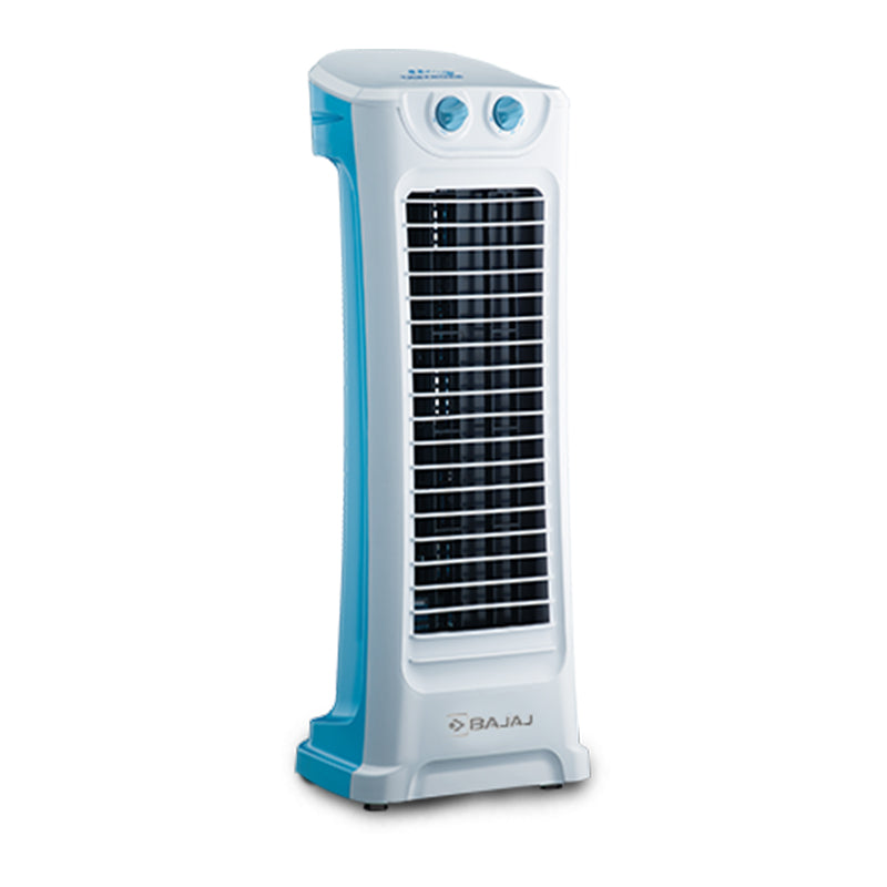 Bajaj Snowvent tower fan in turquoise finish