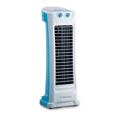 Bajaj Snowvent tower fan in turquoise finish