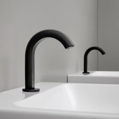 Geberit Piave deck-mounted washbasin tap in black matt finish