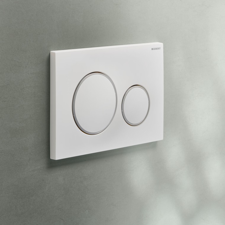 Geberit Sigma20 round white matt flush actuator plate