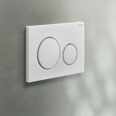 Geberit Sigma20 round white matt flush actuator plate