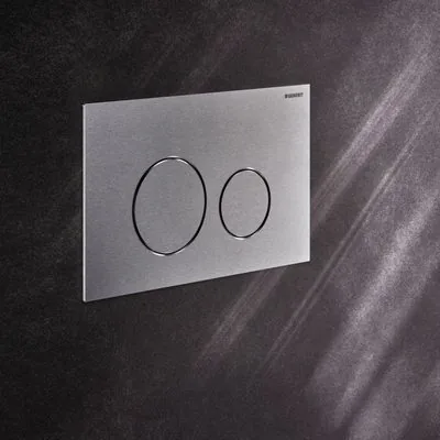Geberit Sigma40 round brushed chrome designer flush plate