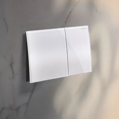 Geberit Sigma70 square white glass flush plate