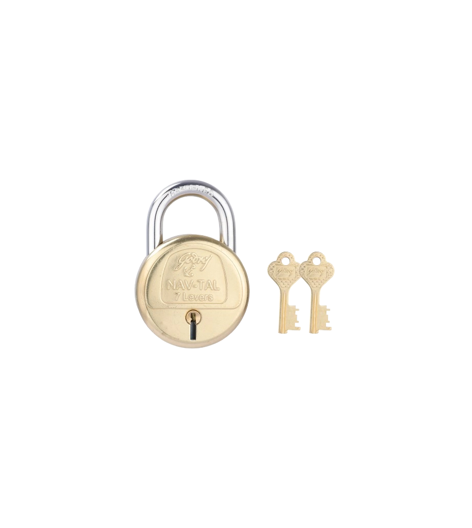 Godrej Locks Nav-Tal 7-lever brass padlock for gates and shutters