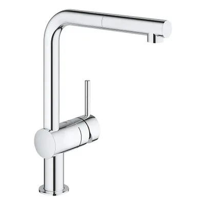 Grohe Minta L-spout pull-out chrome kitchen sink mixer