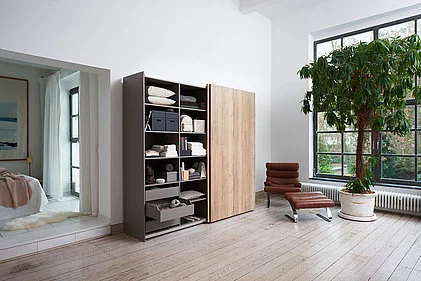 Hettich TopLine sliding-door fitting system for wardrobe shutters