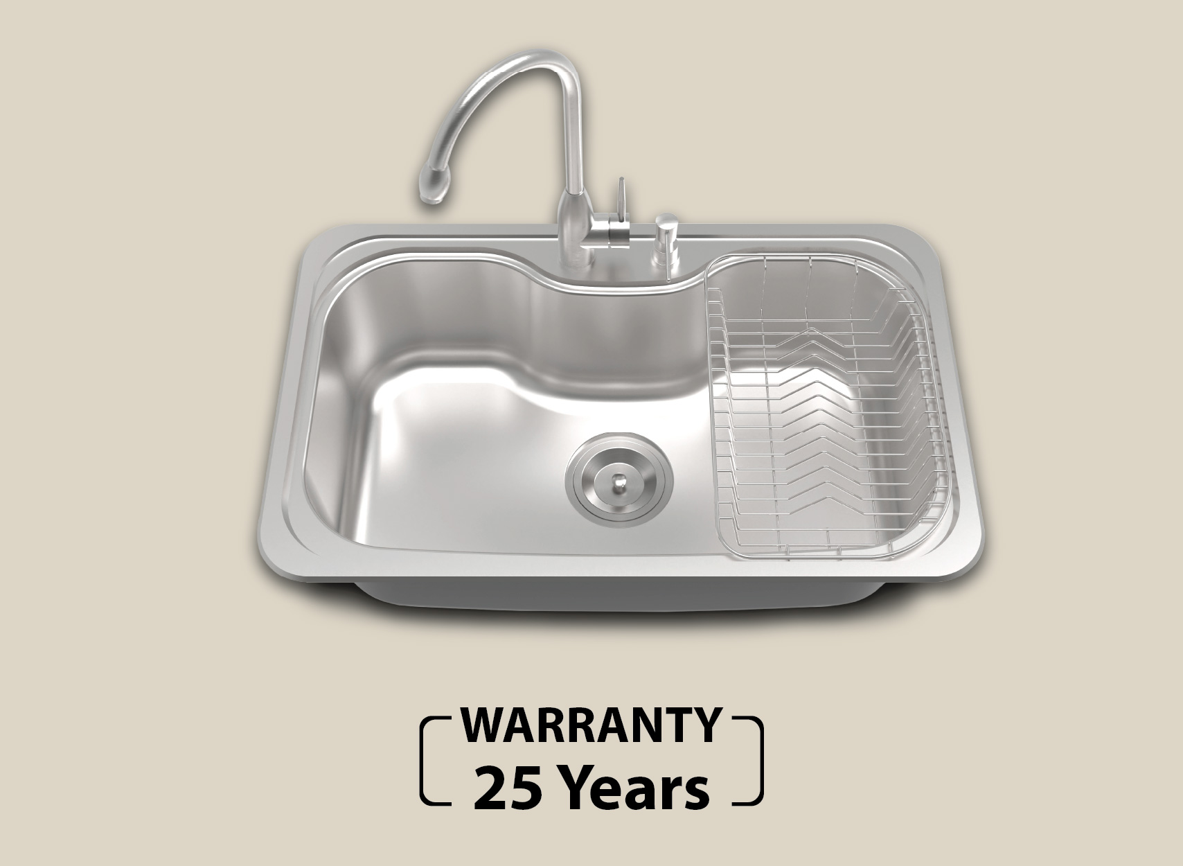 Hindware stainless steel kitchen sink with drainer