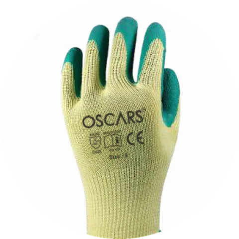 OSCARS ODRC Crinkle latex polycotton glove, EN 388 3242X