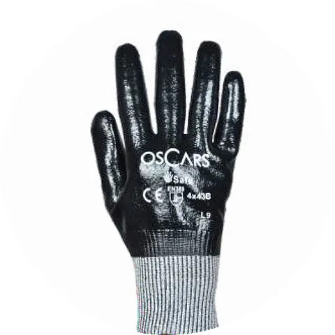 OSCARS OFD3 Nitrile smooth full-dip cut glove, EN 388 4343B