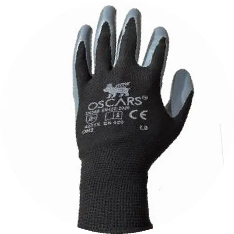 OSCARS ON2 Nitrile palm polyester glove, EN 388 4231X