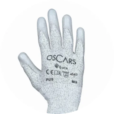 OSCARS PU5 PU palm cut glove, EN 388 4X43C