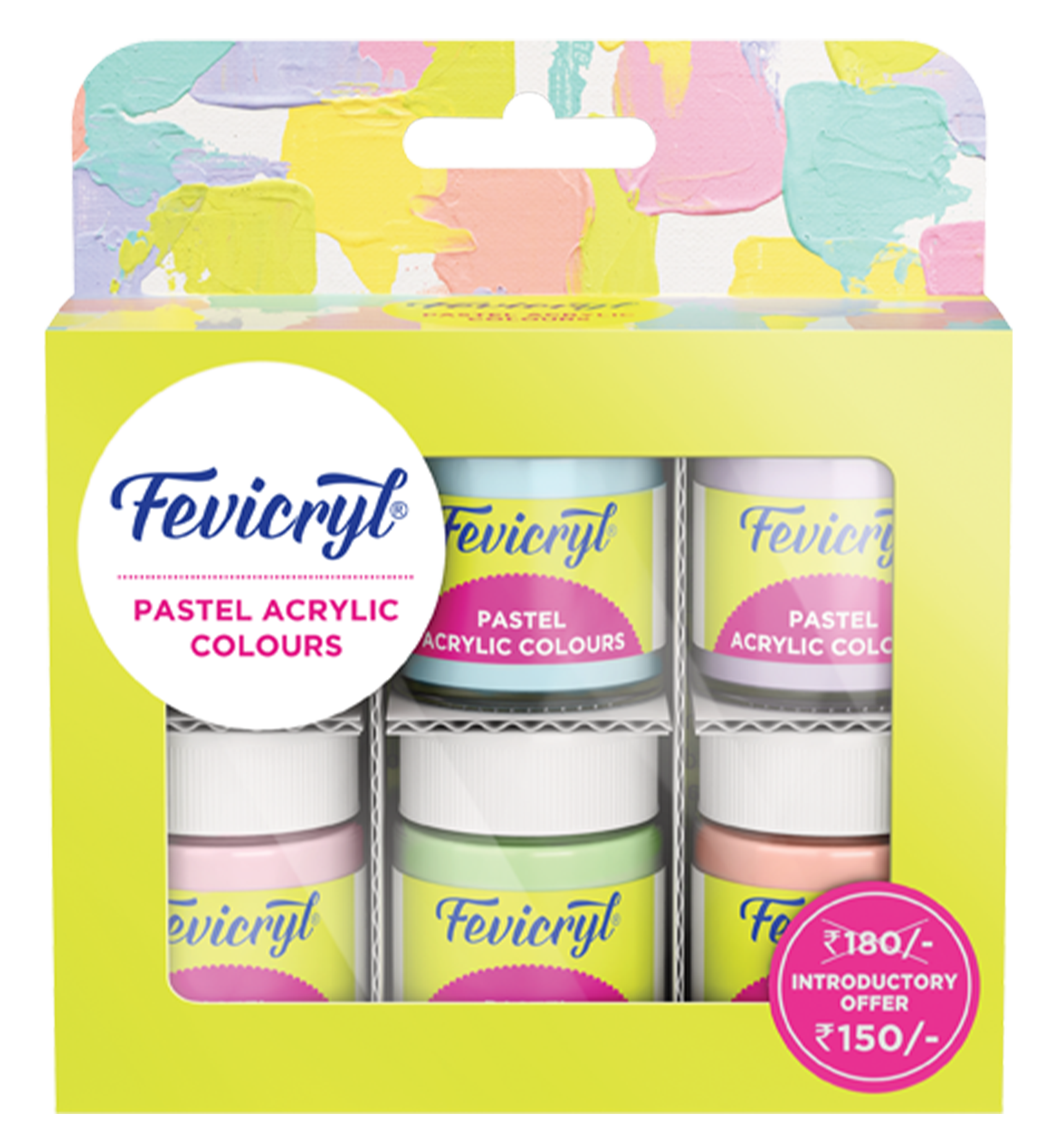 Fevicryl pastel acrylic colours craft paint pack