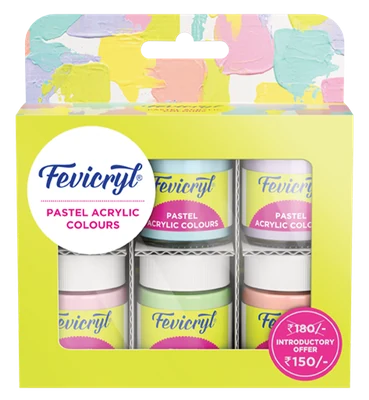 Fevicryl pastel acrylic colours craft paint pack