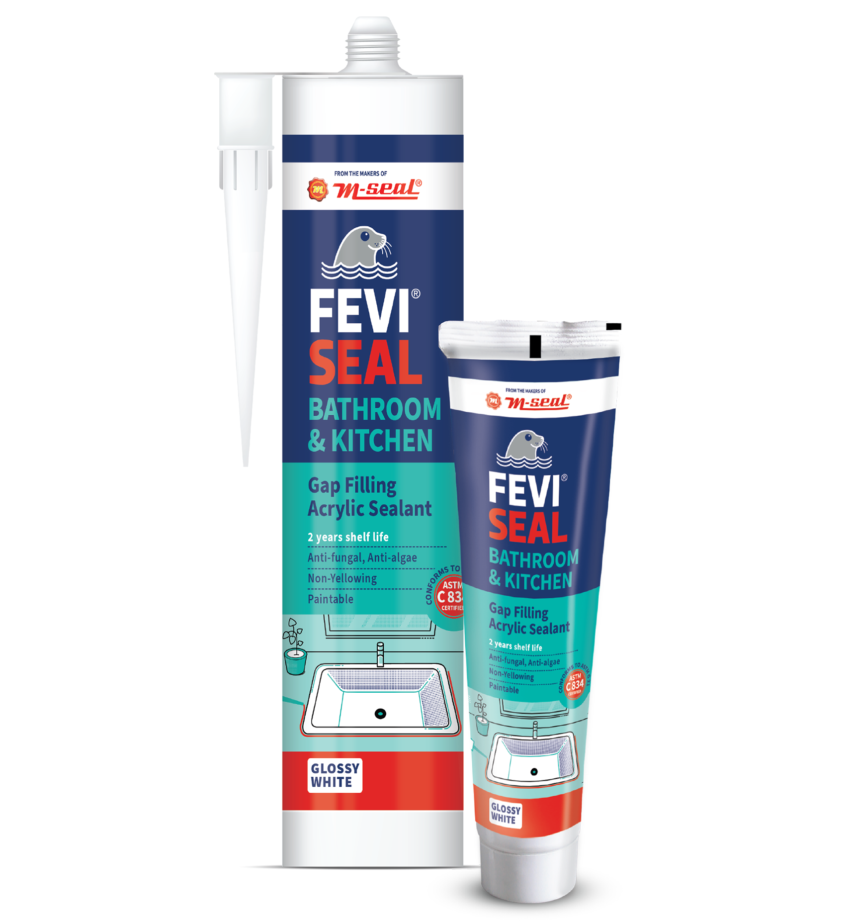 M-Seal FeviSeal bathroom and kitchen gap filling sealant pack
