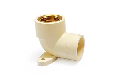 Prince CPVC brass-insert elbow fitting with clamp