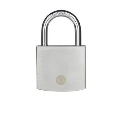 Yale brass padlock with retaining keys in chrome finish